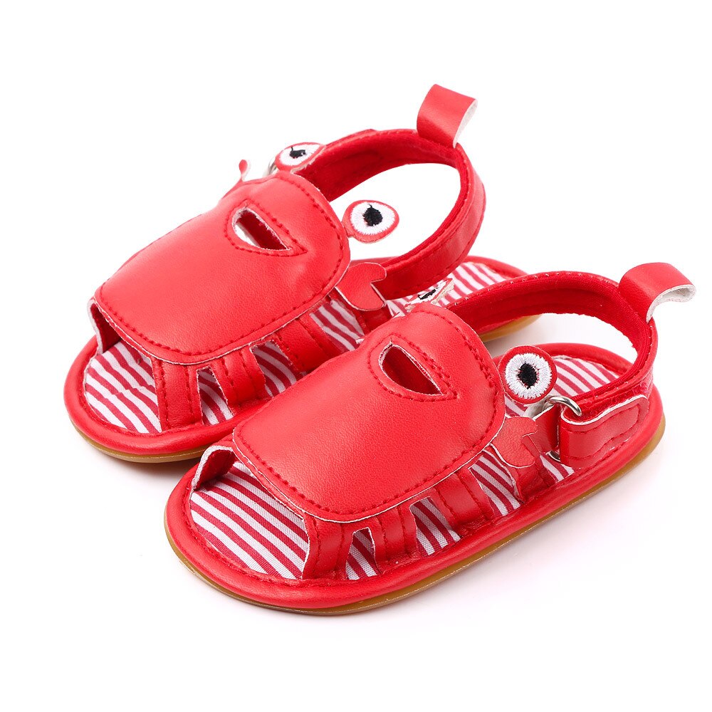 Sandales en cuir pour bébés garçons et filles, chaussures d'été à la , semelle en caoutchouc, adorables chaussures pour -nés, motif Animal de dessin animé