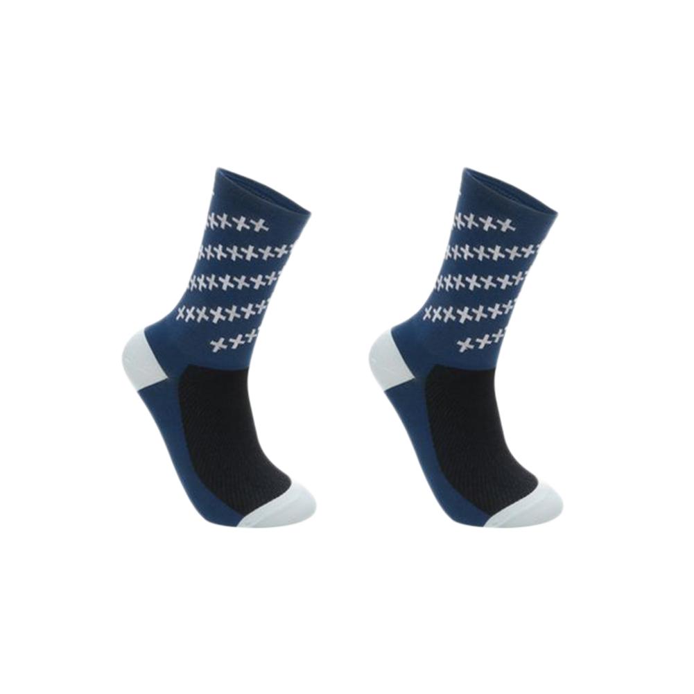 Ausverkauf Radfahren Socken Atmungsaktiv Wicking Füße Schutz Socken Nylon draussen Rennrad Reiten Socken Fahrrad Ausrügestochen: Blau