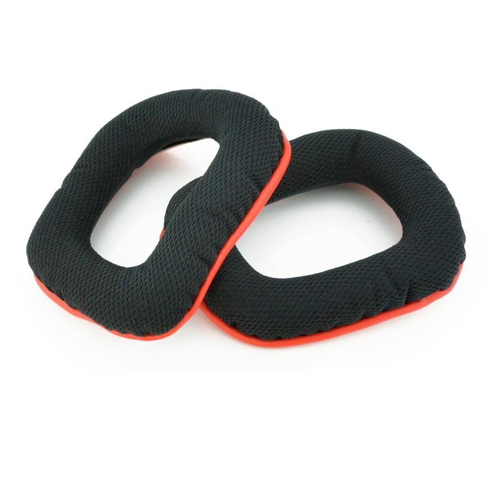 Replacement Earpads Ear Pads Cushions for Logitech G930 G430 F450 Surround Sound Gaming Headset headphones: Red Fabric pads
