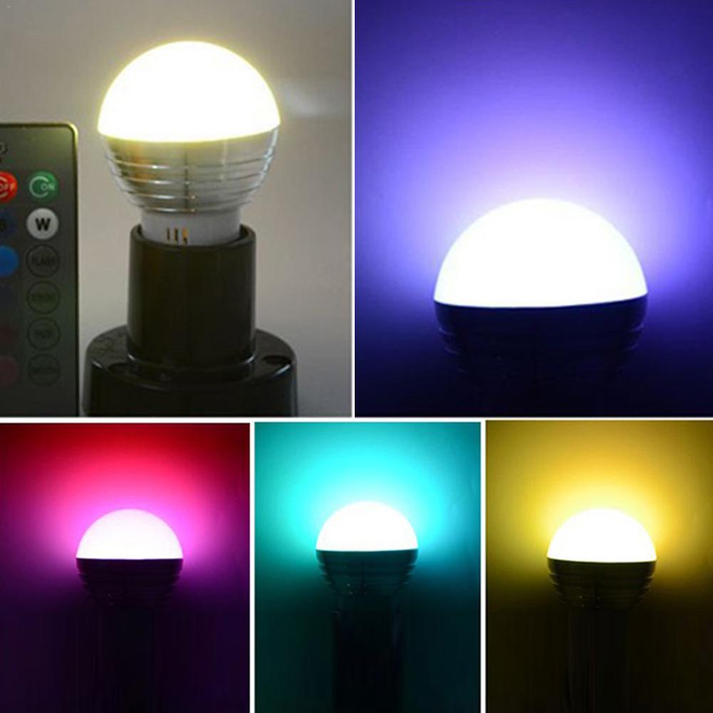 3w e27 led glödlampor färgskiftande lampa med fjärrkontroll för heminredning scen bar fest