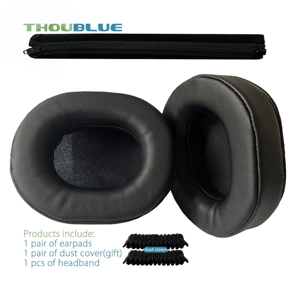 THOUBLUE-almohadillas de repuesto para auriculares Bluedio T6, T6S, T6C, T7, T7 +, cubierta de espuma viscoelástica: 2 and band