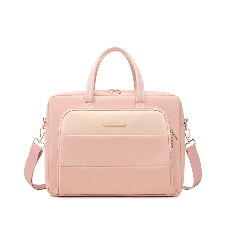 Dames Laptop Tas Pu + Polyester Notebook Koffer Voor 13 14 15 16 Inch Laptop Schoudertassen Reiskantoor Dames Handtassen: 14-inch / Rose Rood
