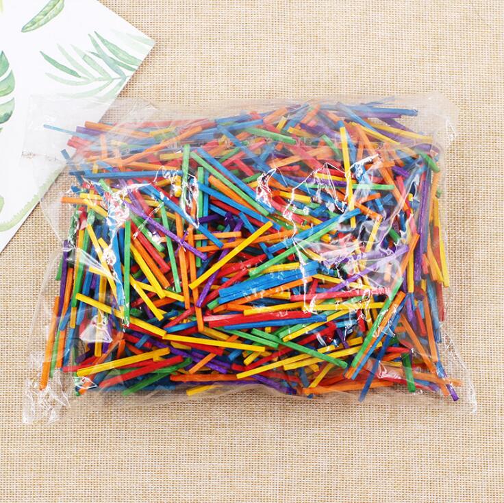 1000 pz colore fiammifero bastoncini di legno scuola materna bambini materiale a mano legno creativo artigianato fai da te Decoupage ornamenti in legno WYW