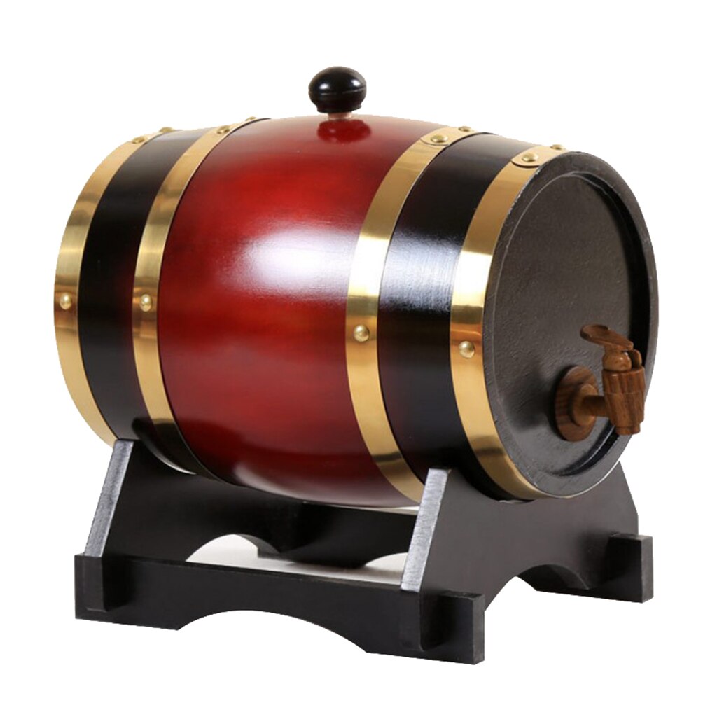Eiken Wijn Vat Vaatje Brewage Bier Voor Wijn Bourbon Whiskey Geesten Home Hotel: 1.5L Wine Red