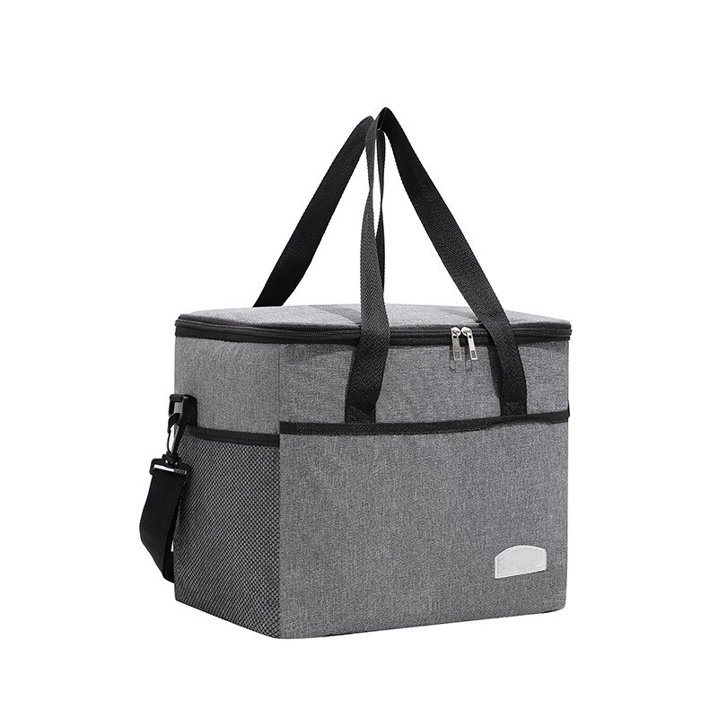 25L Lunch Box Thermal Cooler Bags Work Food Carrier Portable Picnic Snacks Storage Tote Ice Bag Insulated Handbags for Women Men: Small Grey