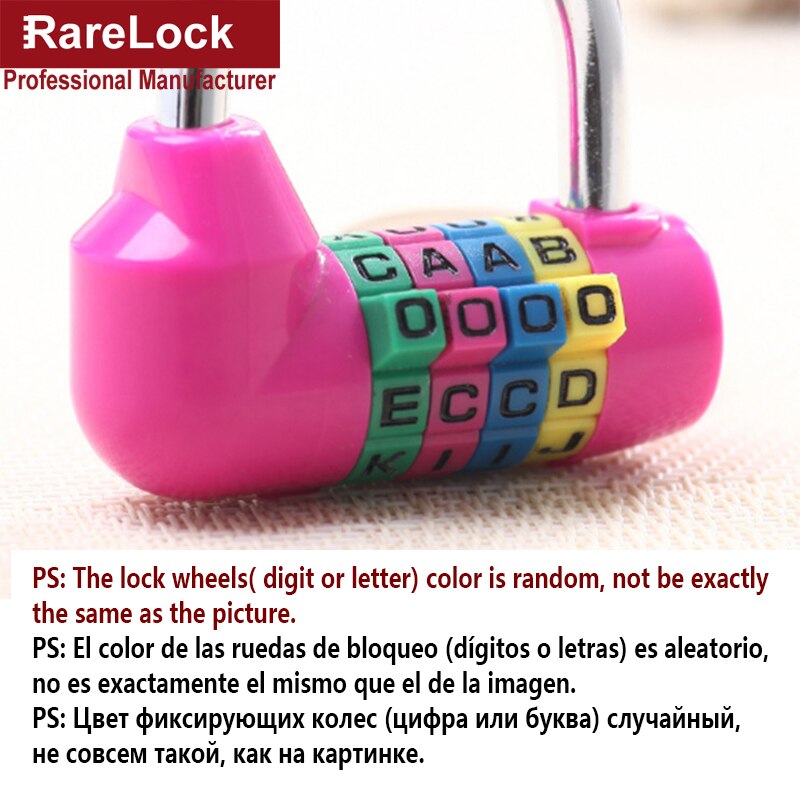 Kłódka kombinowana 4 kod blokada hasła robić torby na siłownię szafka na biżuterię DIY sprzęt MMS35 Rarelock C: róża czerwony
