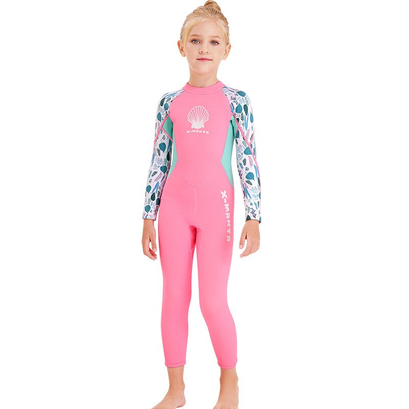 Traje de baño de una pieza para niños, bañador cálido de 2,5mm para invierno, traje de neopreno de manga larga a prueba de frío para surf, novedad: A / S