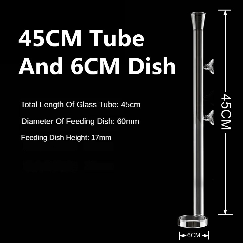 Glass Aquarium Feeder Tube Dish Shrimp Fish Snail Sunk Food Dispenser Feeding Tube Bowl Aquarium Accessories: 45cm
