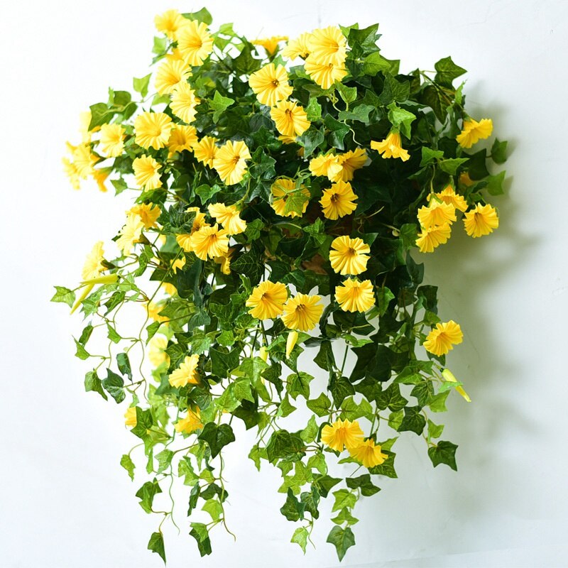 Opknoping Planten Kunstmatige Morning Glory Guirlande Bloemen Bladeren Bruiloft Balkon