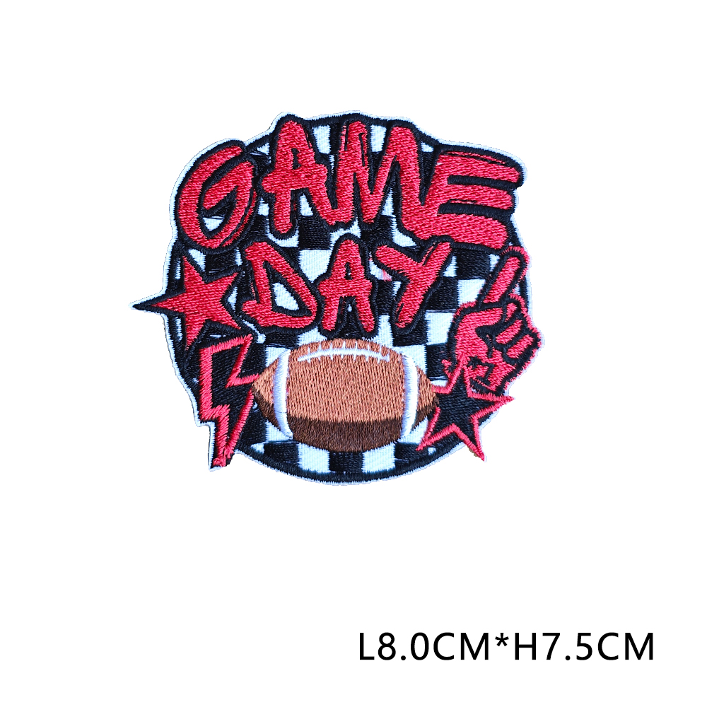Spieltag Emblem Kleidung Zubehör Abzeichen Aufkleber gestickte Stickerei Aufkleber Aufbügeln Flecken: transparent