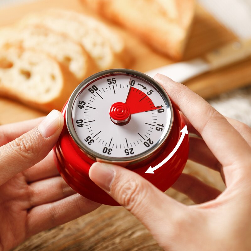 SHIMOYAMA Portable Kitchen Analog Timers Round Cooking Alarm Timer 60 Minutes with Loud Alarm Mechanical Countdown Clock Timer