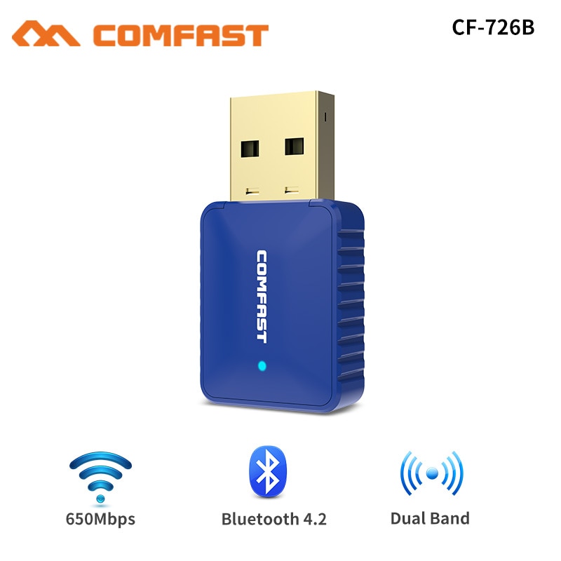 COMFAST BT4.2 double fréquence 650M WiFi + Bluetooth 2 en 1 sans fil carte réseau adaptateur PC carte réseau Bluetooth 4.2 récepteur