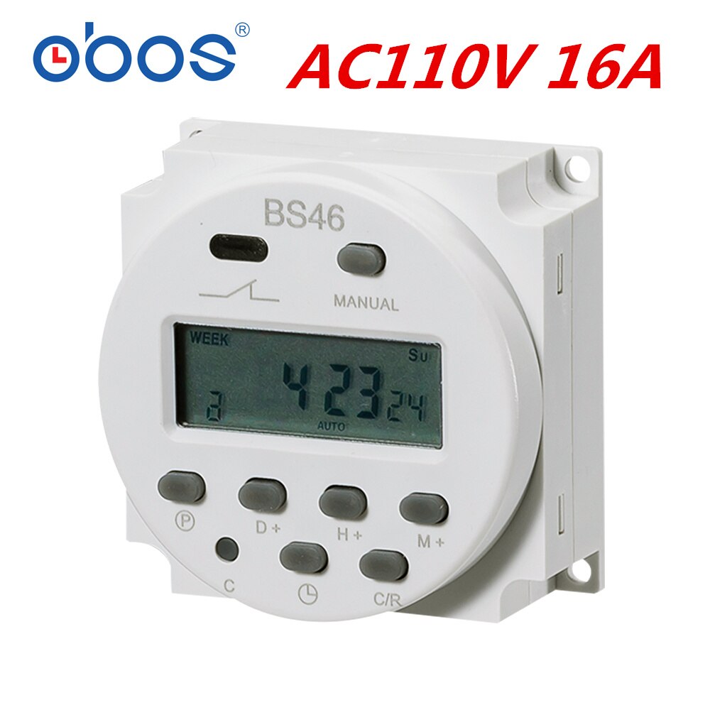 OBOS CN101A AC 220V 230V 240V Digital LCD Power Timer Programmable Time Switch Relay 16A timers CN101 timer DC12V DC24V: AC110V