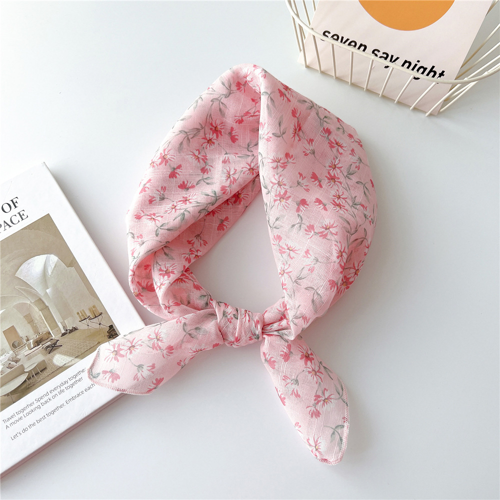58cm Cotton Beautiful Bandanas Square Scarf Women Girls Headband Accessories Handkerchief Neckerchief Hairscarf Hairscarf
