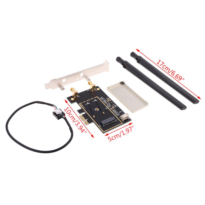 WTXUP NGFF M2 to PCIE AC Converter Adapter Card AX200 9260 8265 1650A for Laptop PC Easy Install