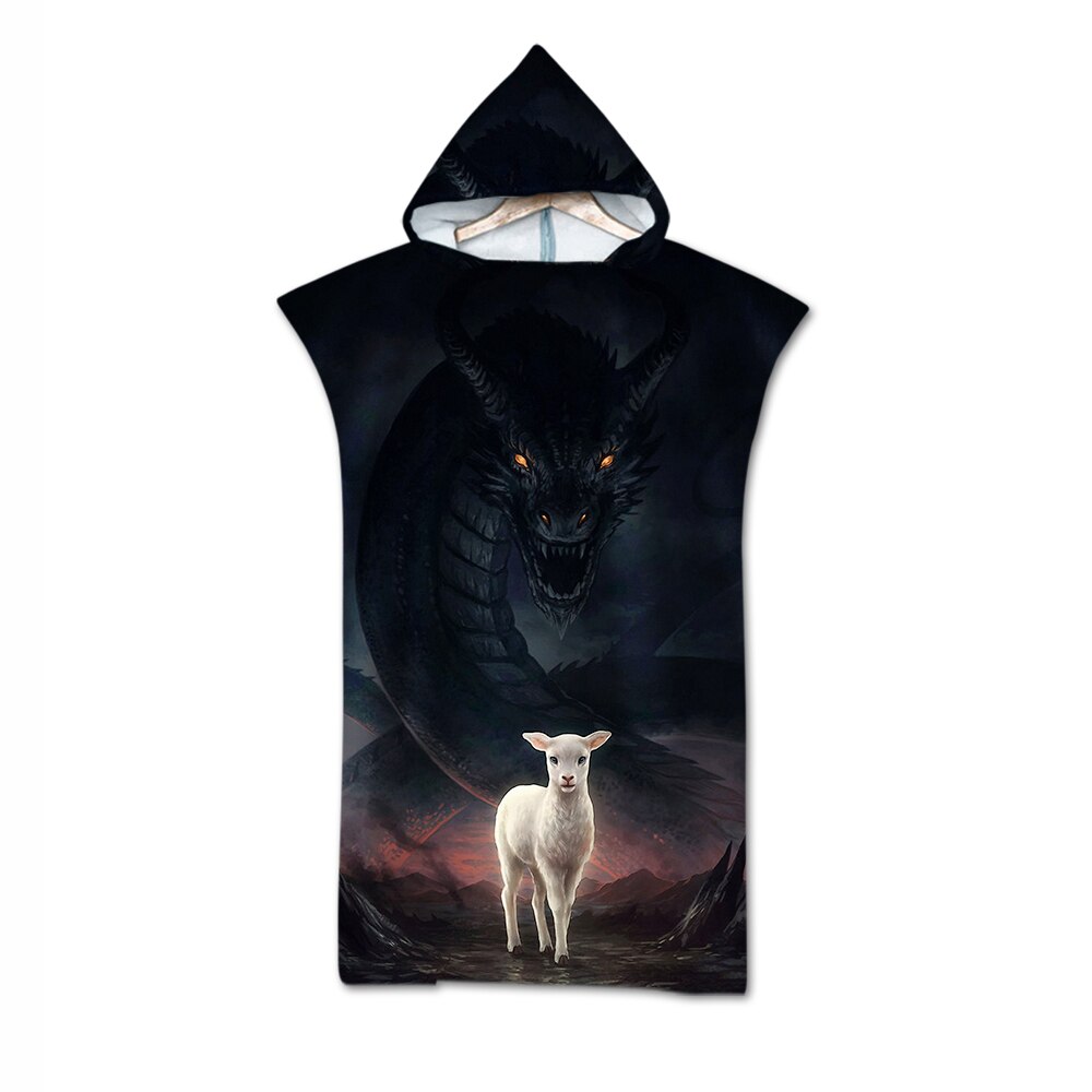 Serviette de bain à capuche pour bébé et adulte, motif animaux, tortue, licorne, douce, cape de bain: 8