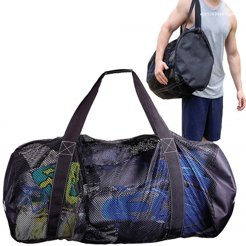 Borsa a rete portatile per attrezzatura da sub con cravatta a pantofola borsa da immersione a rete grande capacità calda