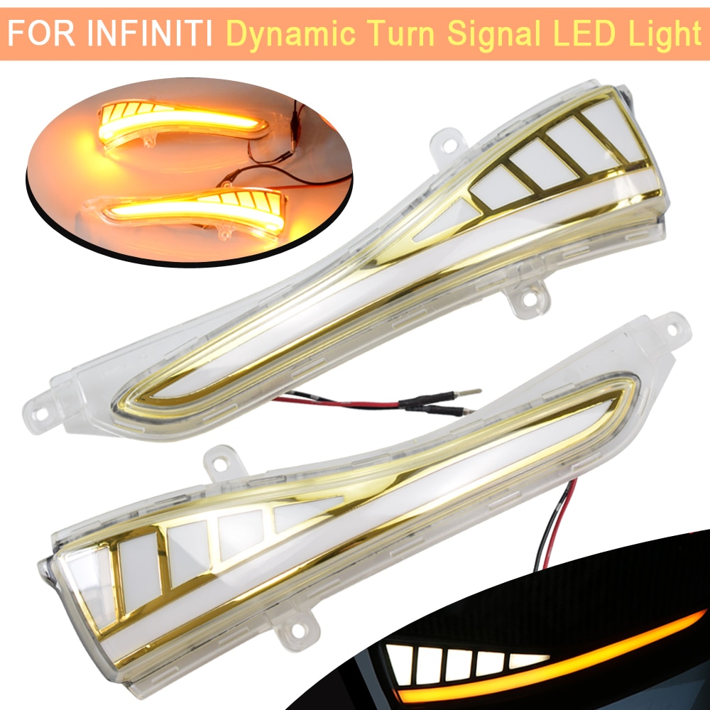 Luz indicadora intermitente centellante Retrovisor lateral para Infiniti Q30 Q50 Q50L Q60 Q70 QX30 QX50 QX60 LED intermitente dinámico