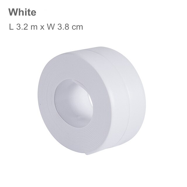 Tapeter pvc crack tape til badeværelse og køkken anti-mug vandtæt forsegling vask tape tapet kant selvklæbende tape: Hvid