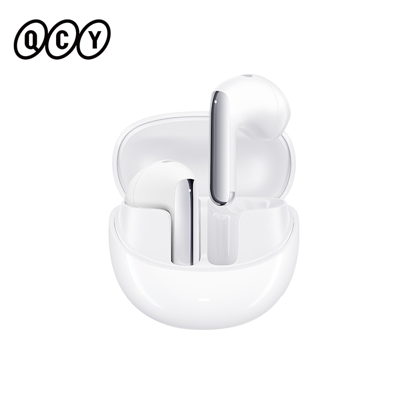 QCY HT10 AilyBuds Pro+ Hybrid ANC Kabellose Kopfhörer Hi-Res Audio mit LDAC 6 Mikrofone AI HD Call Headset Dual Connection Ohrhörer: WHITE