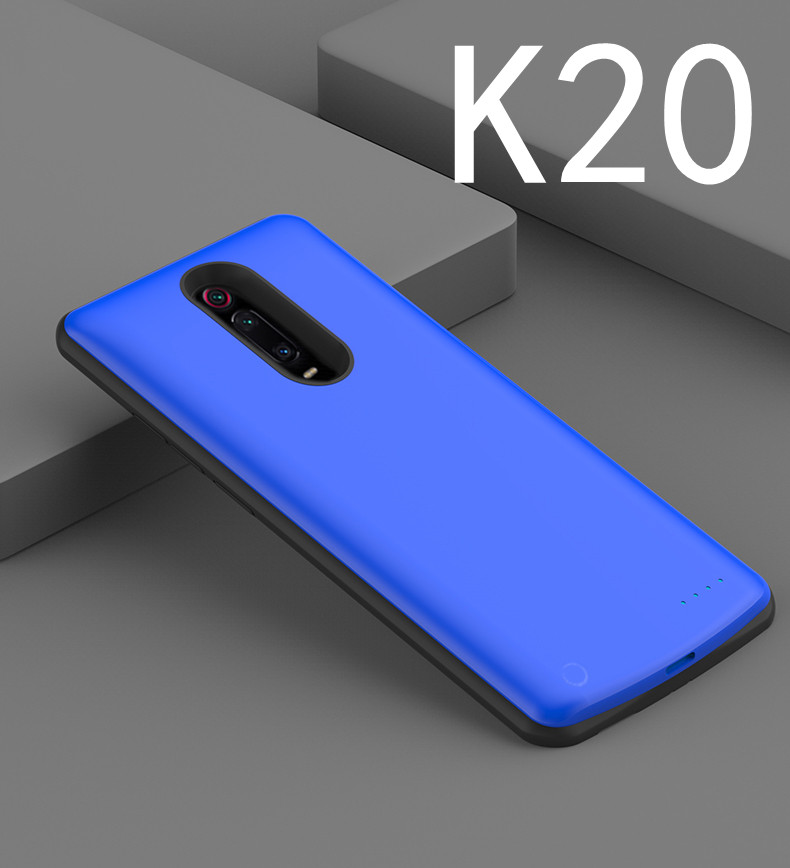 5000 mAh Batterij Lader Case Voor Xiaomi Redmi K20 Pro Draagbare Reizen Opladen Power Bank Telefoon Case Cover ForRedmi K20 pro Capa: k20-Blue