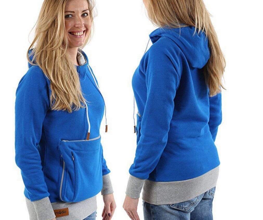 Pet Pouch Hoodie Small Pet Carrier Dog Cat Pouch Sweatshirt Kangaroo Pocket Holder No Ears Women's Fit