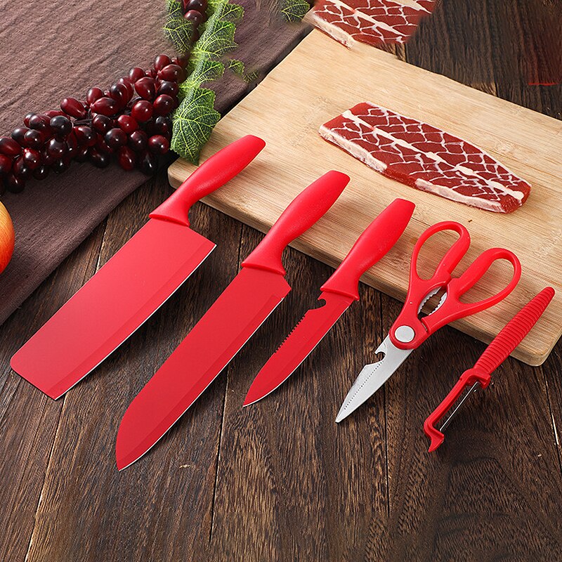 Kitchen Stainless Steel Kitchen Knife Six-piece Set Household Kitchen Knife Set Knife Combination Full Set of Kitchen Knive
