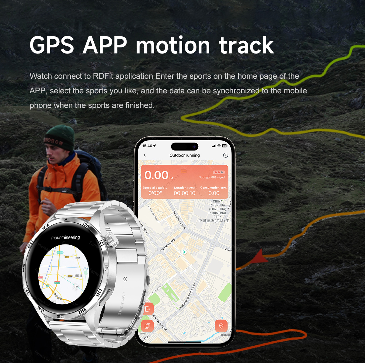 2025 novo relógio inteligente esportivo masculino para huawei relógio gt5pro gps trajetória bússola 100 + modo esportivo nfc bluetooth chamada ai voz