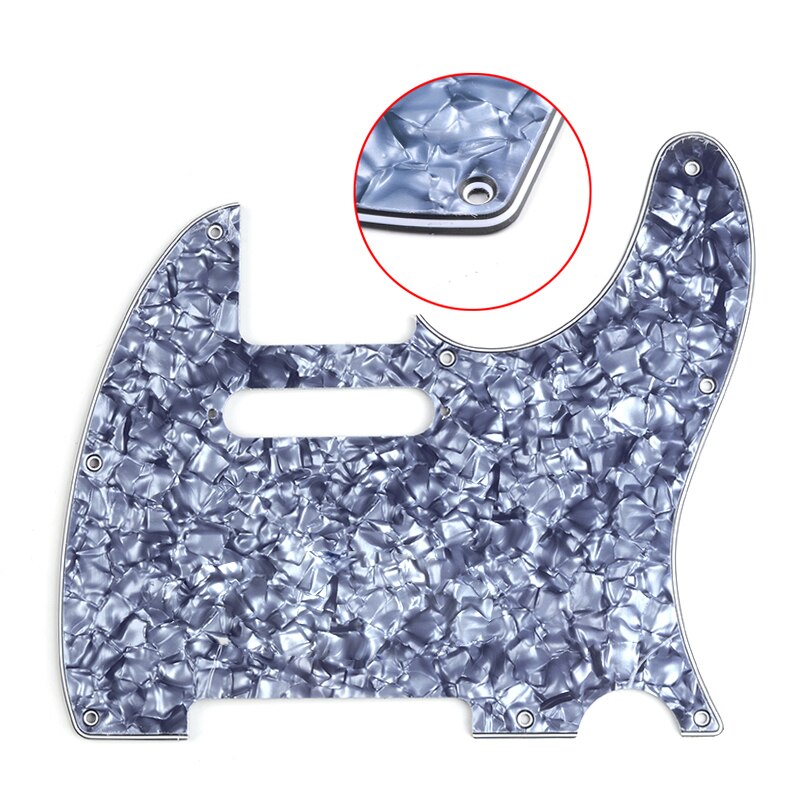 Tl Slagplaat 3Ply Single Coil Gat 8 Schroeven Gat Scrate Plaat Voor Tl Stijl Elektrische Gitaren Multi Colour: Grey Pearl
