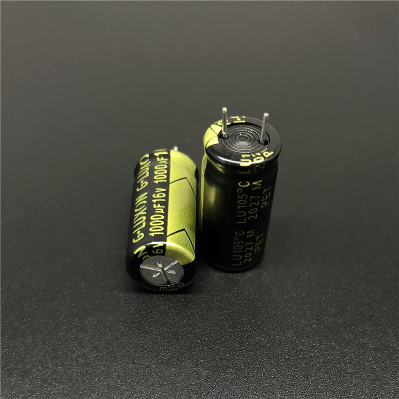 100pcs 1000uF 16V G-LUXON LU Series 10x20mm Low Impedance High Ripple 16V1000uF Aluminum Electrolytic capacitor
