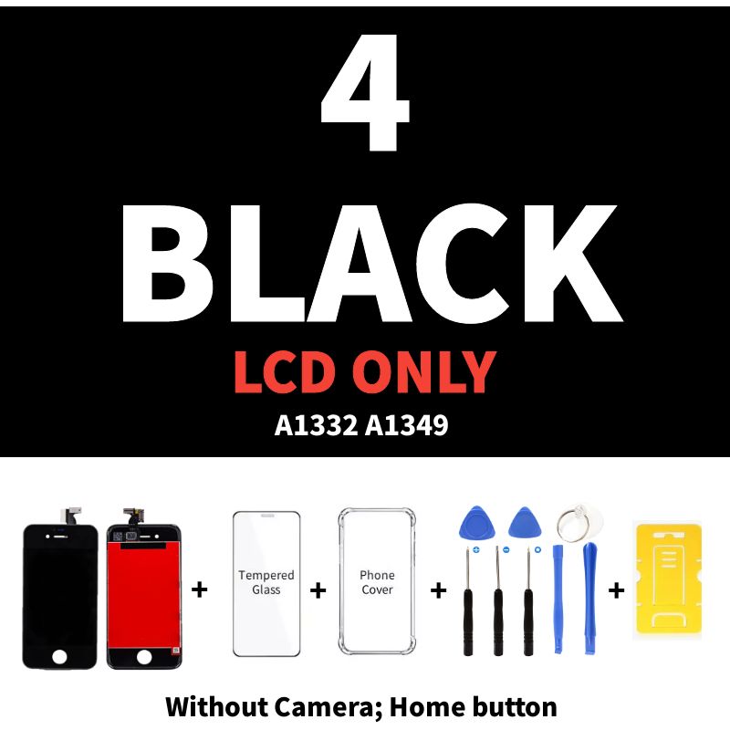 No.1 Lcd Display Voor Iphone 4 4S 5S 6 6 4s Lcd-scherm Touch Digitizer Vergadering Voor Glas vervanging Zwart Wit Scherm Reparatie: green