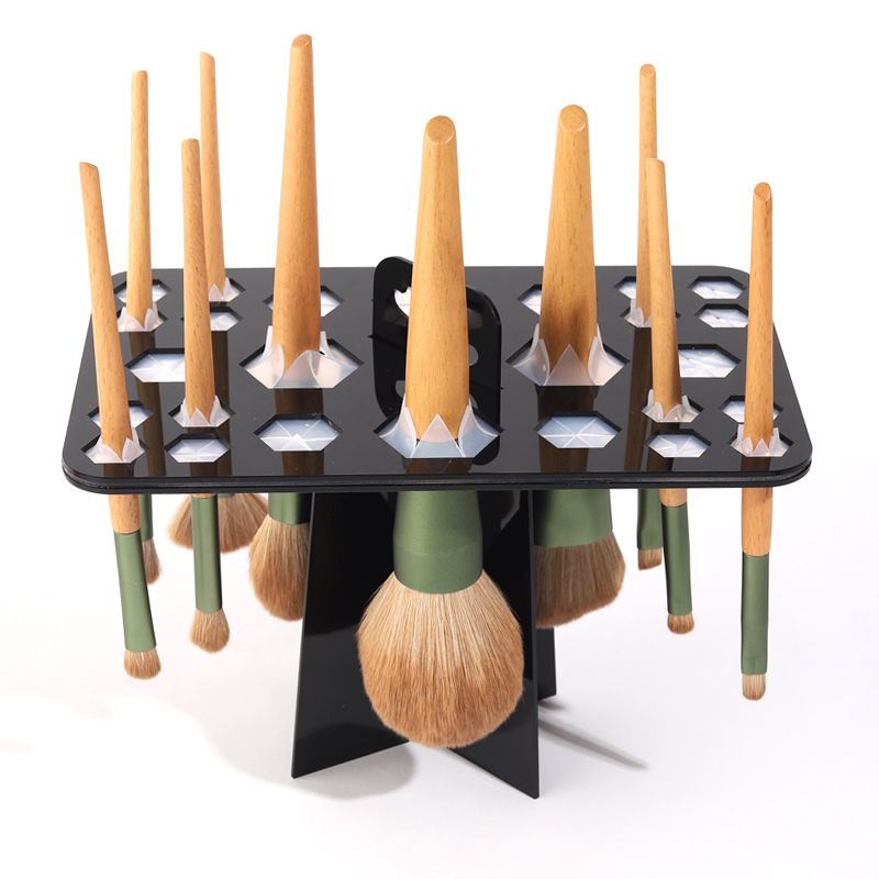1 Uds estante de secado de brochas de maquillaje, soporte para secador de brochas de maquillaje de 14/26/28 agujeros, soporte para secador de brochas de maquillaje, soporte para brochas de maquillaje