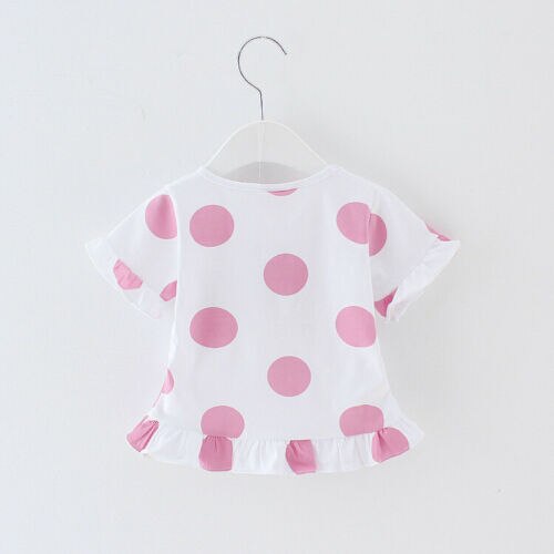Kinderen Meisje T-shirt Zomer Baby Boy Katoen Tops Peuter Tees Kleding Kinderkleding T-shirts Korte Mouw Casual Wear Dot leuke