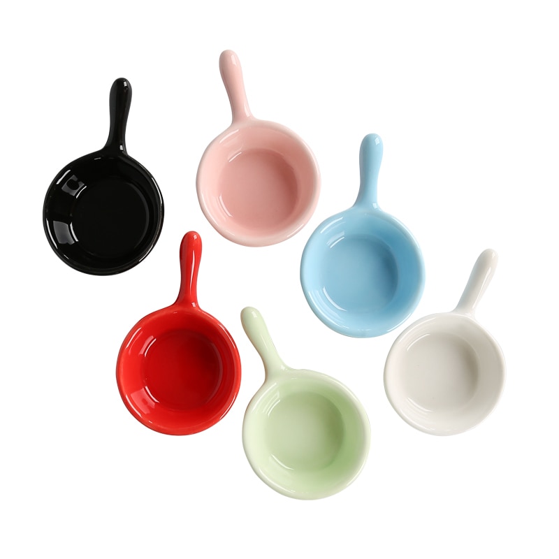 Plato pequeño y bonito de cerámica y porcelana NIMITIME con asa