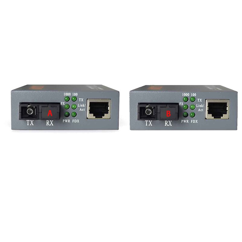 Gigabit Fiber Optische Media Converter HTB-GS-03 1000Mbps Enkele Vezel Sc Poort Externe Voeding