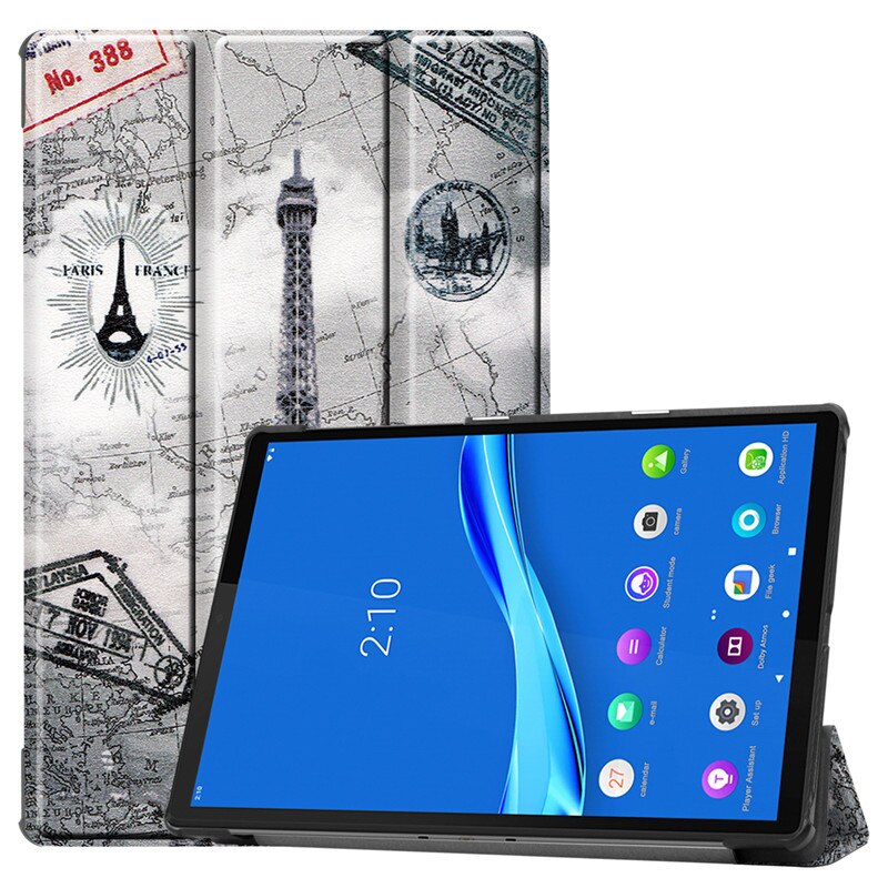 For lenovo tab  m10 fhd plus etui tb -x606f tb -x606x pu lær magnetisk nettbrett foliodeksel for lenovo tab  m10 plus 10.3 tommer: Tårn