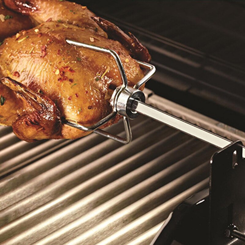 Automatisk grill rotisserie grill metal udendørs spyt roaster stang trækul svin kylling oksekød camping madlavningsredskaber – Grandado