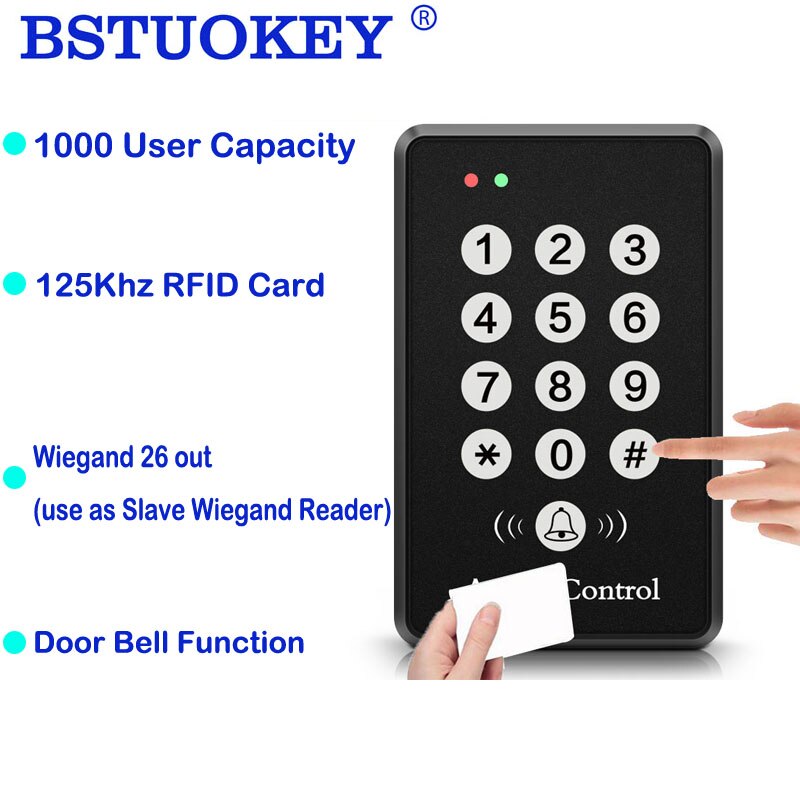 125Khz RFID Access Control System Device Machine Security Proximity Entry Door Lock 1000 User access control keypad