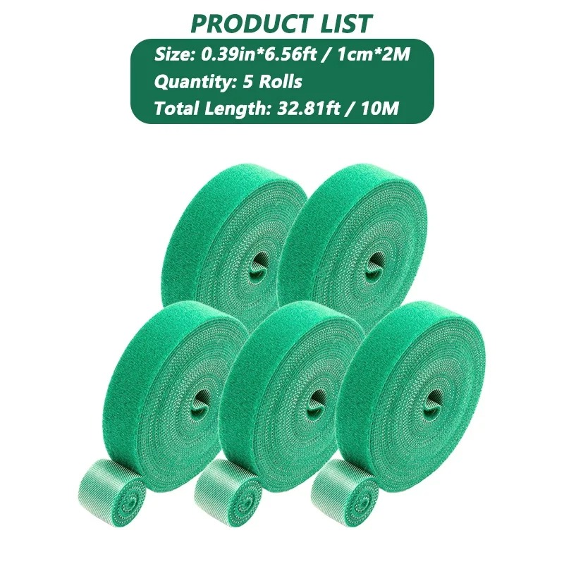 Tutores para plantas, planta autoadhesiva, atado de cables de nailon, soporte para plantas trepadoras, cinta de sujeción verde, cuidado reutilizable, suministros de jardín: Oro