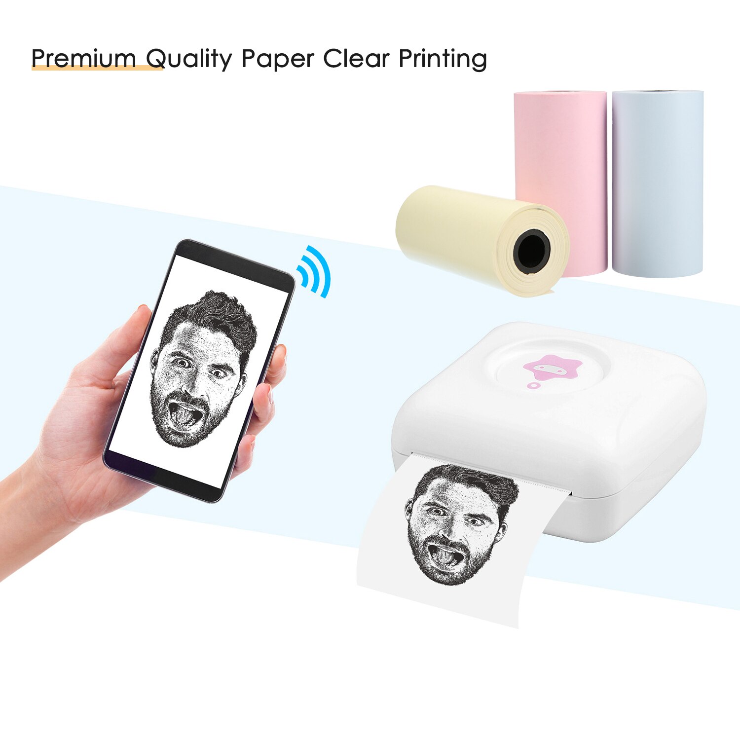 Printable Sticker Paper 3 Rolls Self Adhesive Printer Paper Roll Direct Thermal Paper 57*30mm for Any Direct Thermal Printer
