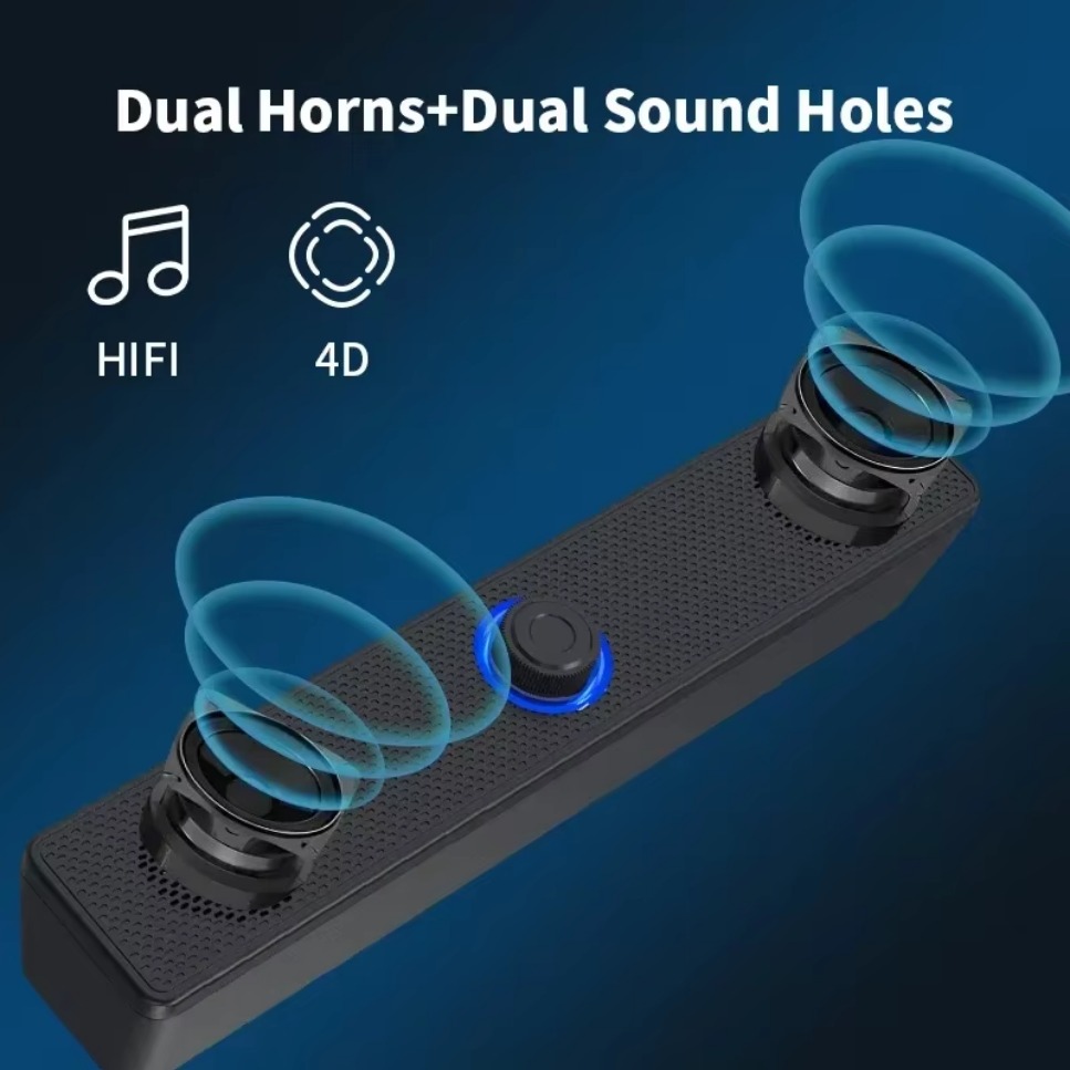 Lång trådbunden bluetooth-högtalare liten dubbla högtalare hög volym dator mobiltelefon hem-tv bärbar dator multimedia stationär högtalare