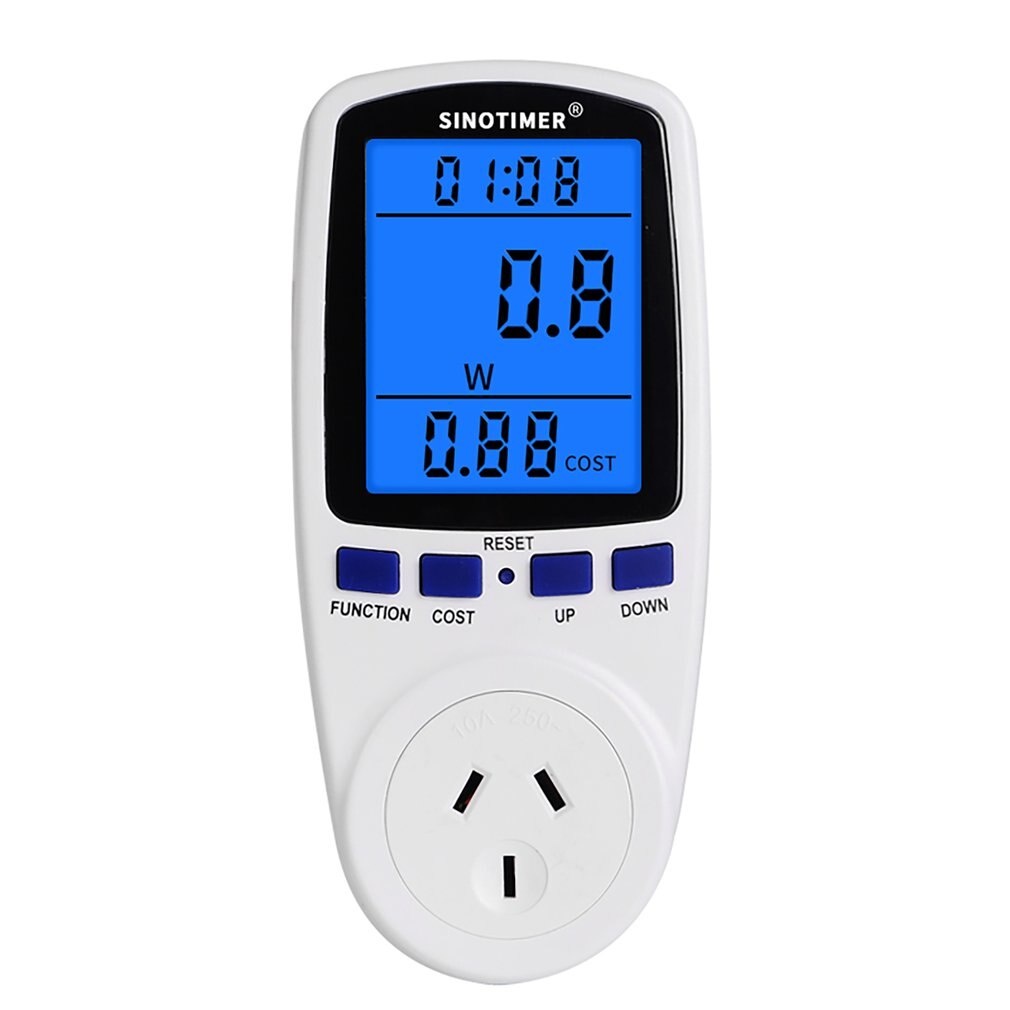 EU US UK FR BR AU Socket Digital Wattmeter Power Consumption Watt Energy Meter KWh AC 230V 120V Electricity With Backlights: AU 240V 10AWJ770906