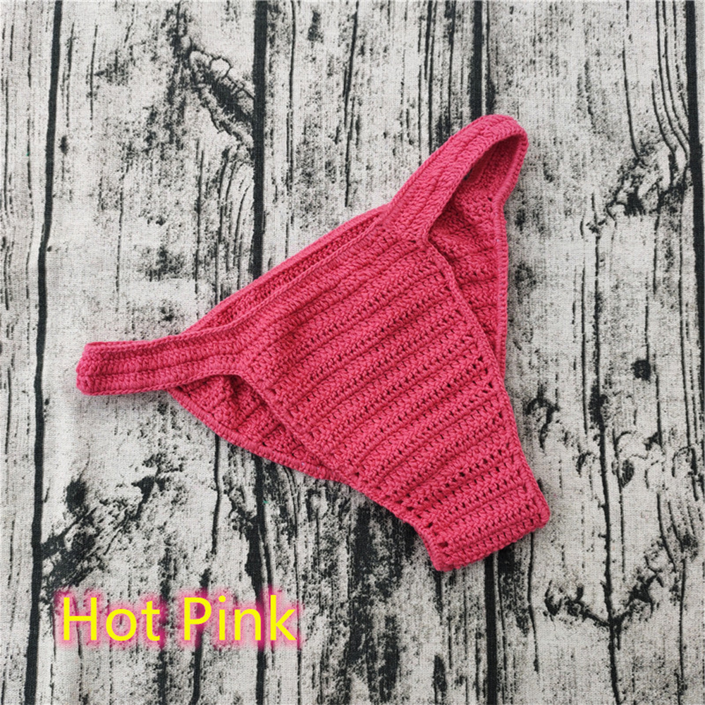 hombres mujeres ropa interior transpirable mano Crochet tiro bajo natación tomar el sol masculino Boxers bragas calzoncillos: Azul cielo
