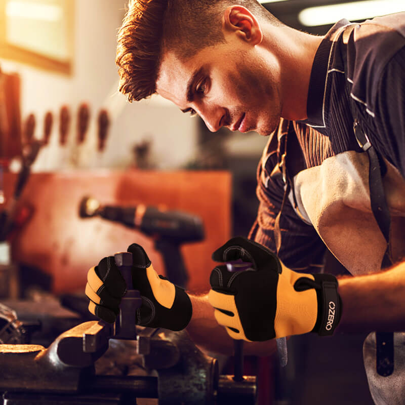 Ozero-Guantes De cuero Para motocicleta, protectores De manos Para el hogar con pantalla táctil, Para mecánica