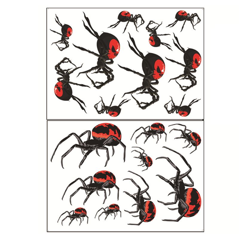 Halloween Spider Wall Stickers Party Decorative Stickers DIY Wall Art Decal Deco QX2E