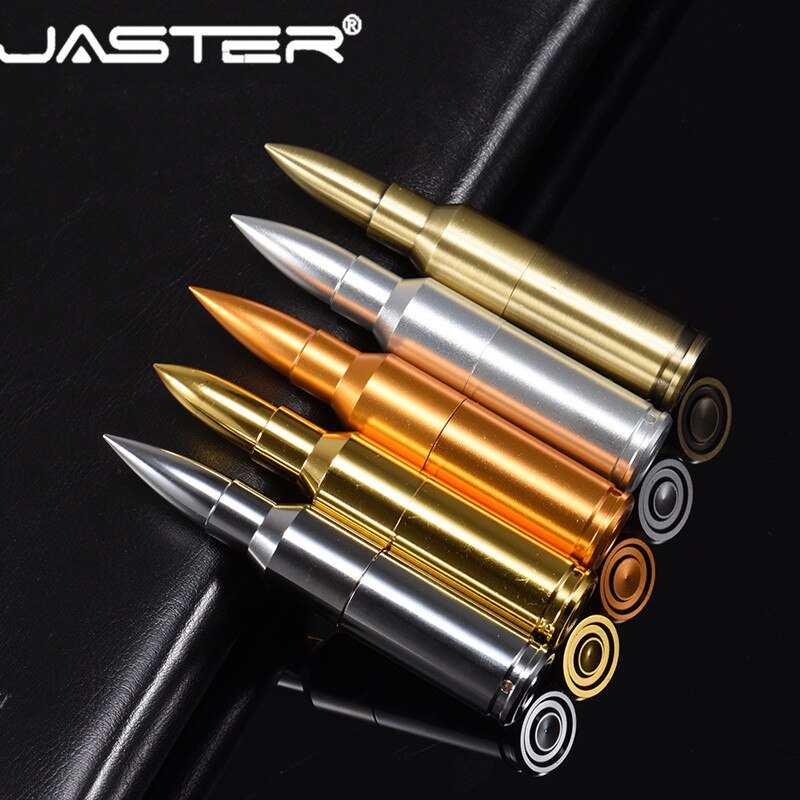 JASTER Metal Pen Drive bala USB Flash Drive 4G 8G 16GB 32GB 64GB USB 2,0 disco de memoria Flash con cadena de llavero