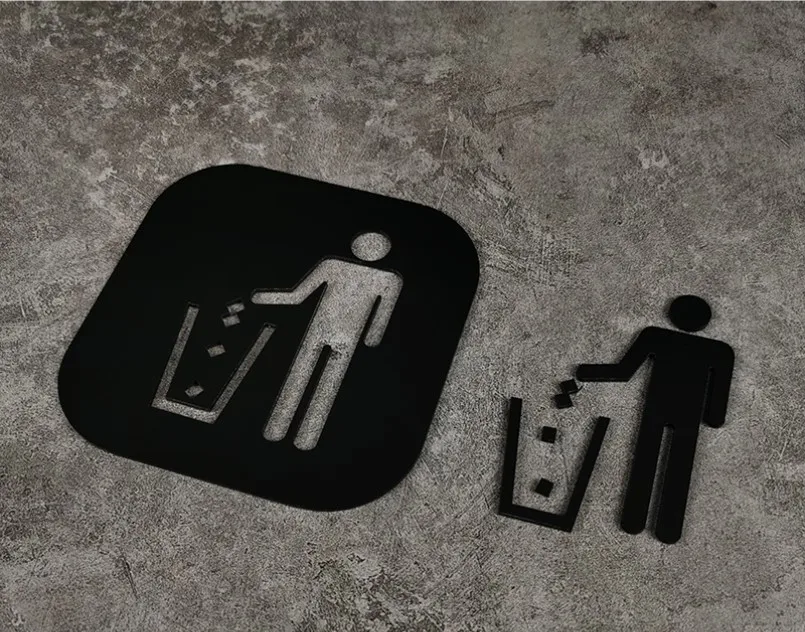 Sinais de banheiro oco agachamento lembrete sinalização placa de porta lembretes quentes placa indicadora banheiro wc parede porta adesivo: 40x30 cm / YELLOW