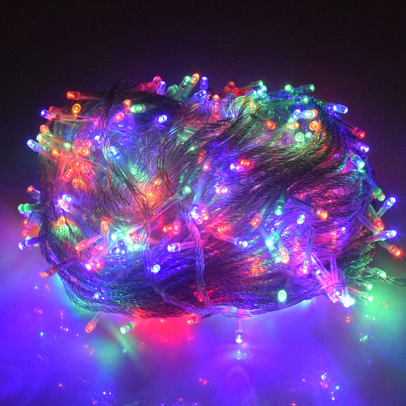 Led julbelysning utomhus 100m 50m 30m 20m 10m led ljusslinga dekoration för fest bröllop krans