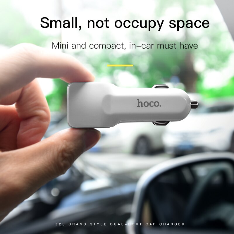 Hoco dual output usb biloplader til iphone  x 8 7 plus universel 5 v 2.4a hurtig usb oplader adapter til samsung  s9 s8 oneplus 6