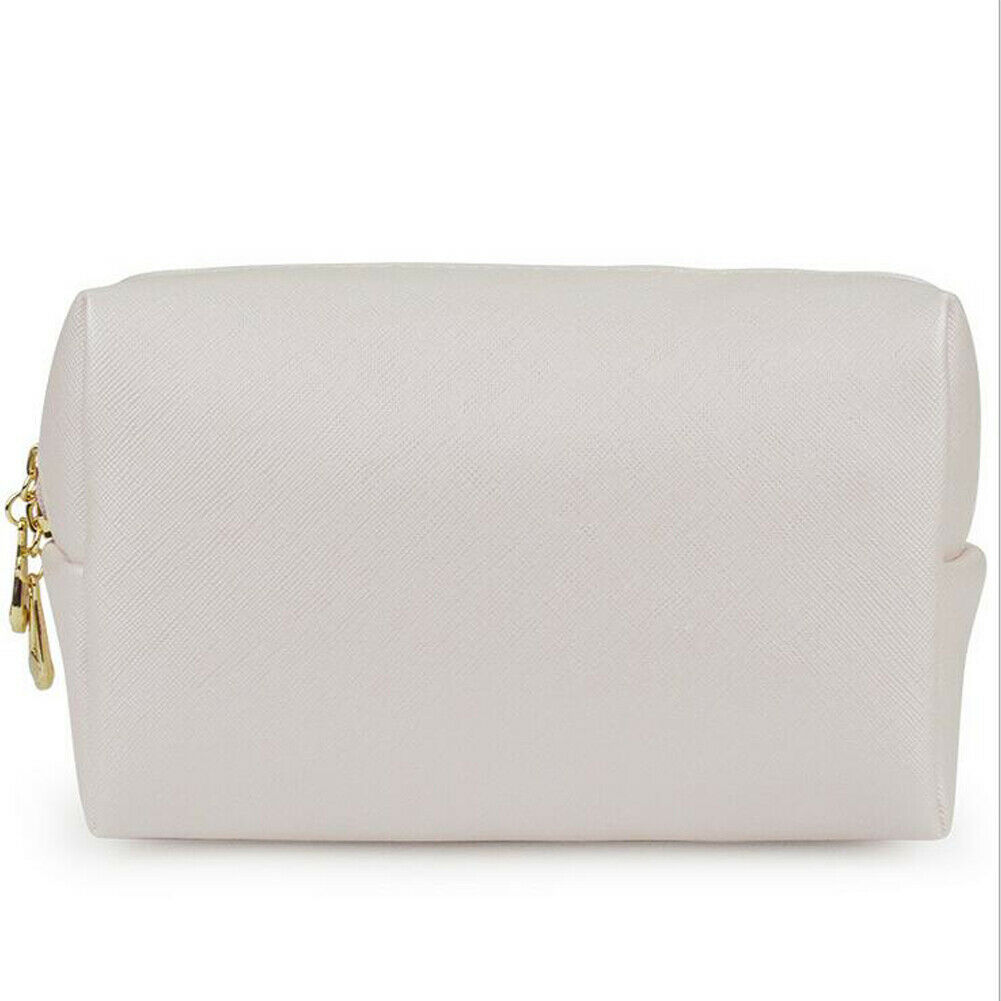 Estojo de maquiagem beleza, bolsa organizadora para viagem, produtos de higiene pessoal, preto, rosa, marrom, prata: WHITE